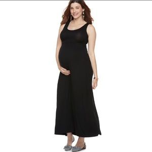 Women's a-Glow Maternity Large Maxi Dress Black